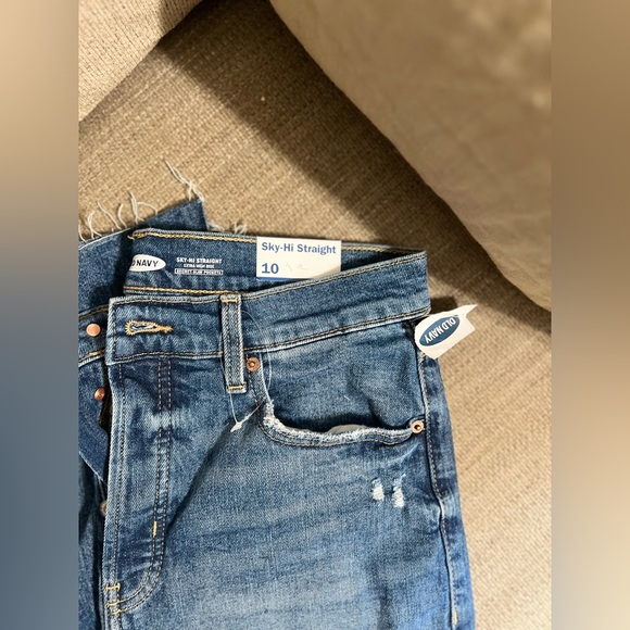 Old Navy Sky Hi Straight Extra High Rise Button Fly Size 10 NWT - Picture 2 of 6